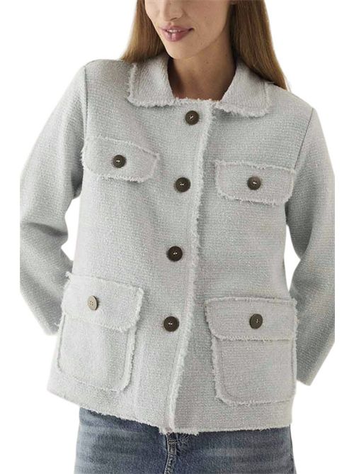 giacca donna con taschini azzurro Base Milano | B7797-3402322